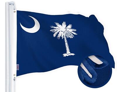 NEW G128 South Carolina Flag 2x3 FT, State Embroidered Spun Polyester