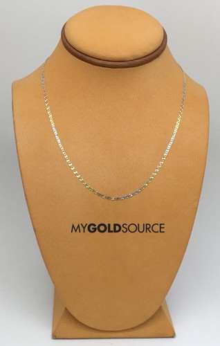 14k Gold Necklace Fancy Tri-Color Gold Diamond Cut Star Valentino Chain 2.0mm 16 - Picture 6 of 7