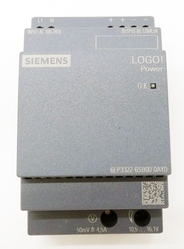 Siemens LOGO! 6EP3322-6SB00-0AY0 E: 02 Stromversorgung 12V 4,5A -sealed- - Zdjęcie 7 z 9
