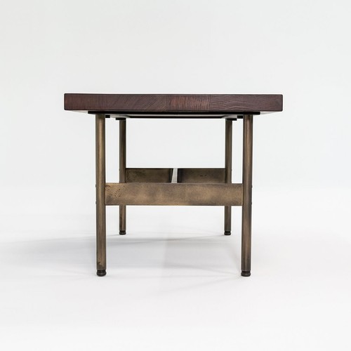 Gratz Industries Laverne Coffee Table w Walnut Top Antique Bronze Base 32x19x16 - Picture 12 of 12