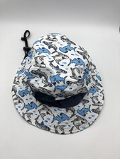 Scala Kids Hat 4-6X White Blue Shark Design Childrens Youth Boys Summer