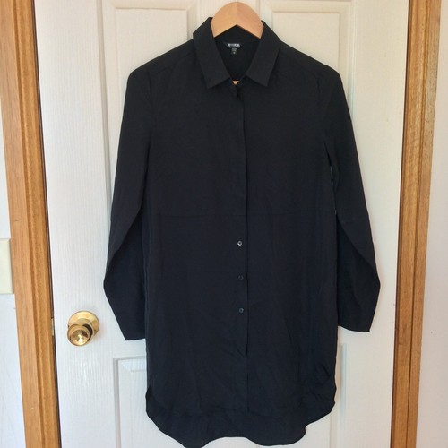 Women's Long Button-Down Collared Cocktail Party Top Blouse Size 10 - Picture 6 of 12