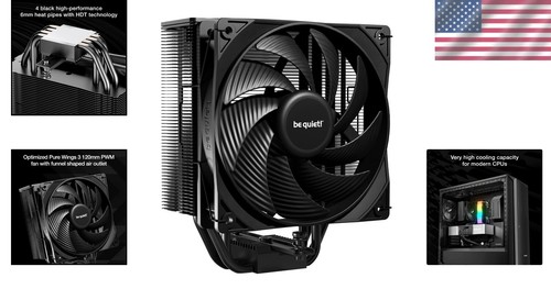 Pure Rock 3 Black Air Cooler | 190W TDP | Intel & AMD Compatible | Quiet Design - Picture 2 of 9