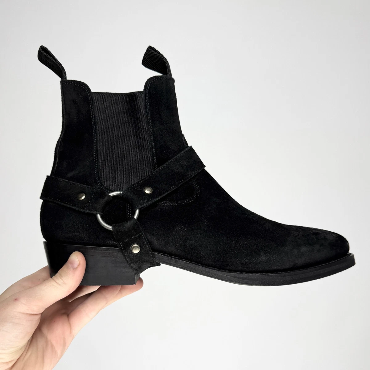 Scarpa uomo modello Ingegnere in pelle nera e suola micro - Ofanto