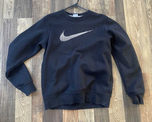 Nike Sweatshirt Women Size M White Embroidered Swoosh (undone threads on swoosh)