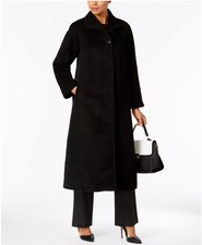 Jones New York Womens Maxi Flyaway Coat, Black , Us Size 10, Rrp $460.00