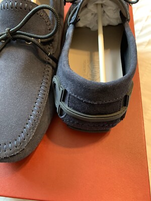 New Auth Salvatore Ferragamo Atlante Navy Suede Men Drivers  display picture 1