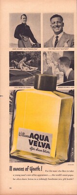 Williams Aqua Velva After Shave Lotion Norman Rockwell - 1949 Vintage Print Ad