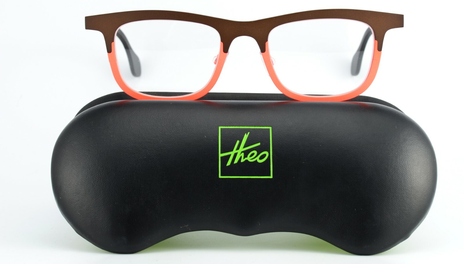 THEO БЕЛЬГИЯ Brille Mille+54 376 Чистый титан Коричневый Неоново-оранжевый Optik + Etui