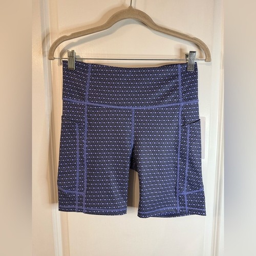 NWT Athleta Women’s 7” Purple Ultimate Stash Monogram Shorts - Size Medium