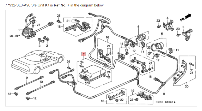 HONDA ACURA GENUINE OEM NSX Srs Unit Kit SRS Unit ☆ 77932-SL0-A90