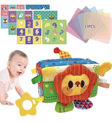 Baby Tissue Box Toy Sound Paper Montessori Sensory Toys For Babies 6-12  Months