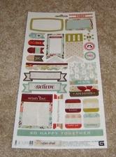 Basic Grey Cardstock Sticker Sheet ~ Aspen Frost Winter Holiday
