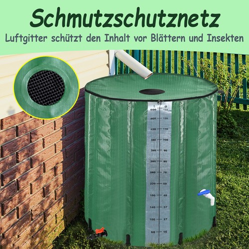 Regenwassertank Faltbare Regentonne Regenfass Wassertank Skala 200/380/500/750L - Bild 6 von 16