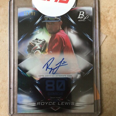 2018 Bowman Platinum 80 Grade Royce Lewis /80 Auto!  Rare!