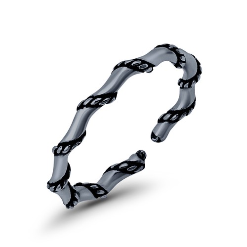 Anello a punta in argento sterling 925 fascia corda 2 mm sottile regolabile - Foto 36 di 40