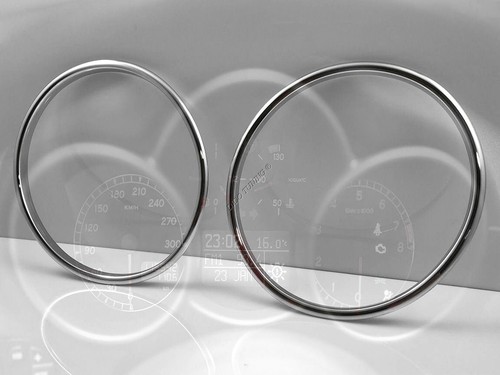 For Alfa Romeo GT / 147 00-05 Chrome Gauge Trim Dial Rings Polished Alloy x2 - Picture 4 of 7