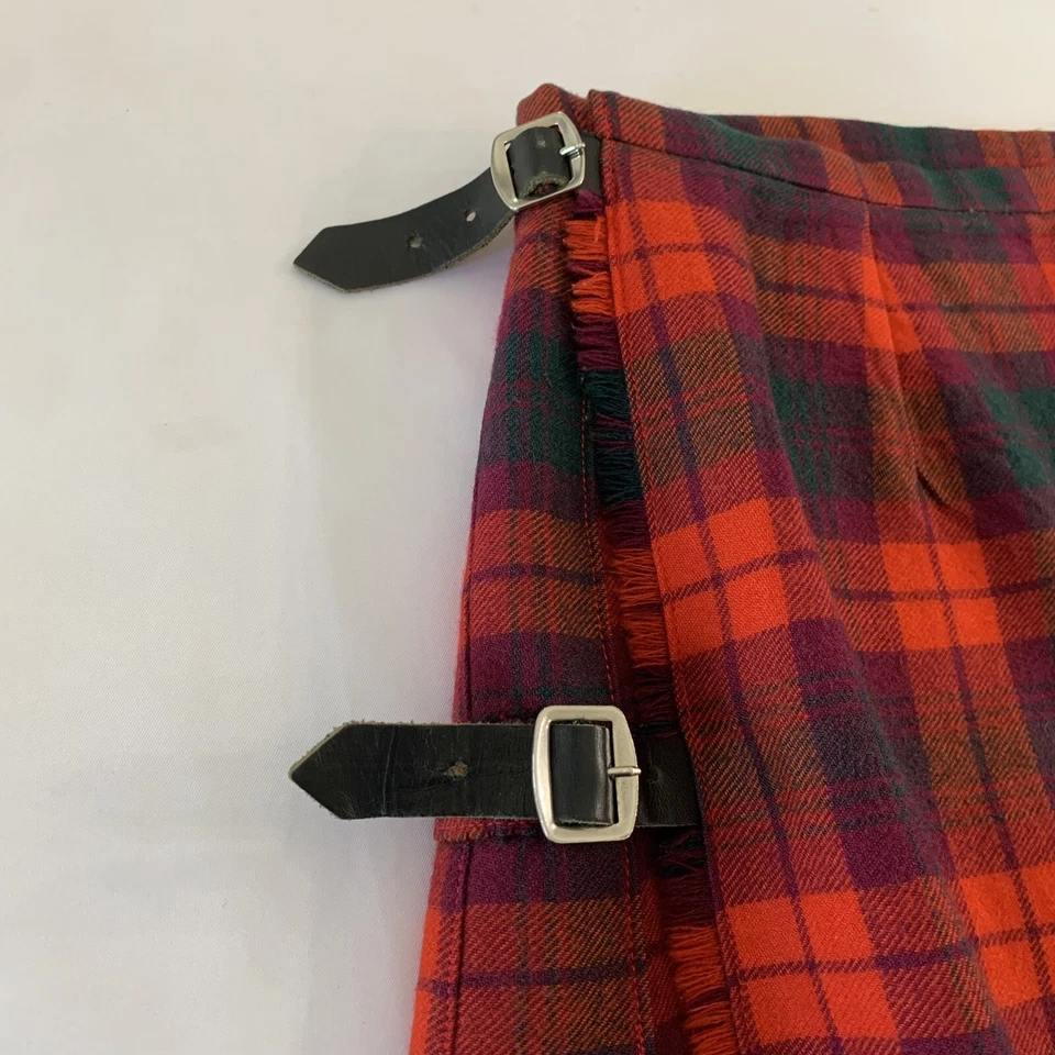 Falda escocesa Geoffrey Tailor Highland Crafts Royal Mile Scotland pura lana roja Foto 4 de 4