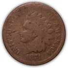 1874 Indian Head Cent Good G Coin #22342