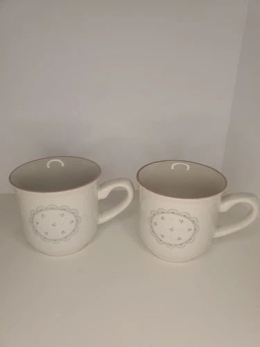 Vintage Japan Cup Tea Victoriana 1988CHD Set of 2  Pink Roses Coffee Mug white
