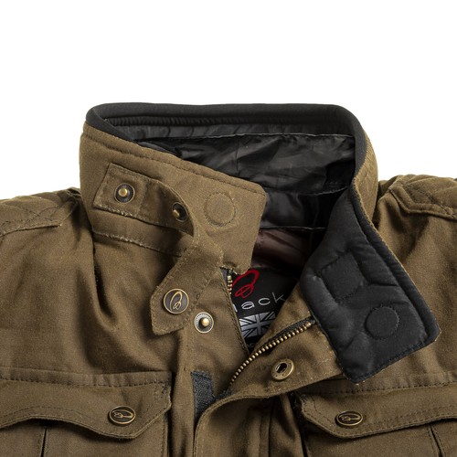 Black Bowland CE Class AA Wax Motorcycle Jacket For Bike Riding - Picture 7 of 48