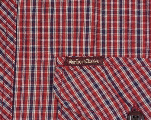 MARLBORO CLASSICS Mens L Casual Shirt Check Plaid Cotton Long Sleeved Polo Large - Picture 4 of 9