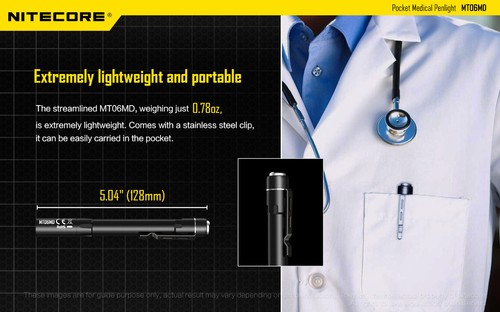 Linterna médica de bolsillo NiteCore MT06MD 180 lúmenes con medidor de pupila - Imagen 11 de 17
