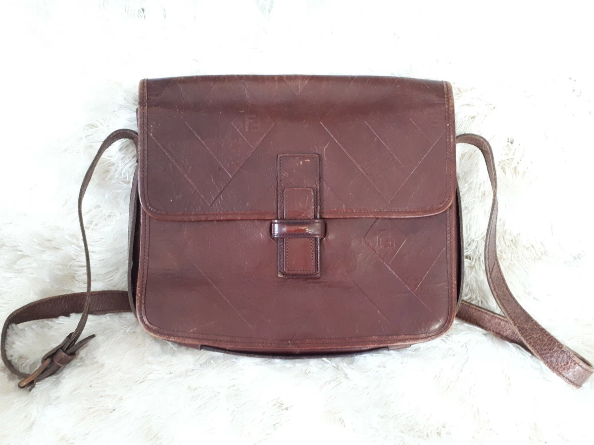 Vintage 1970s Leather Crossbody Bag Italy Authentic | eBay