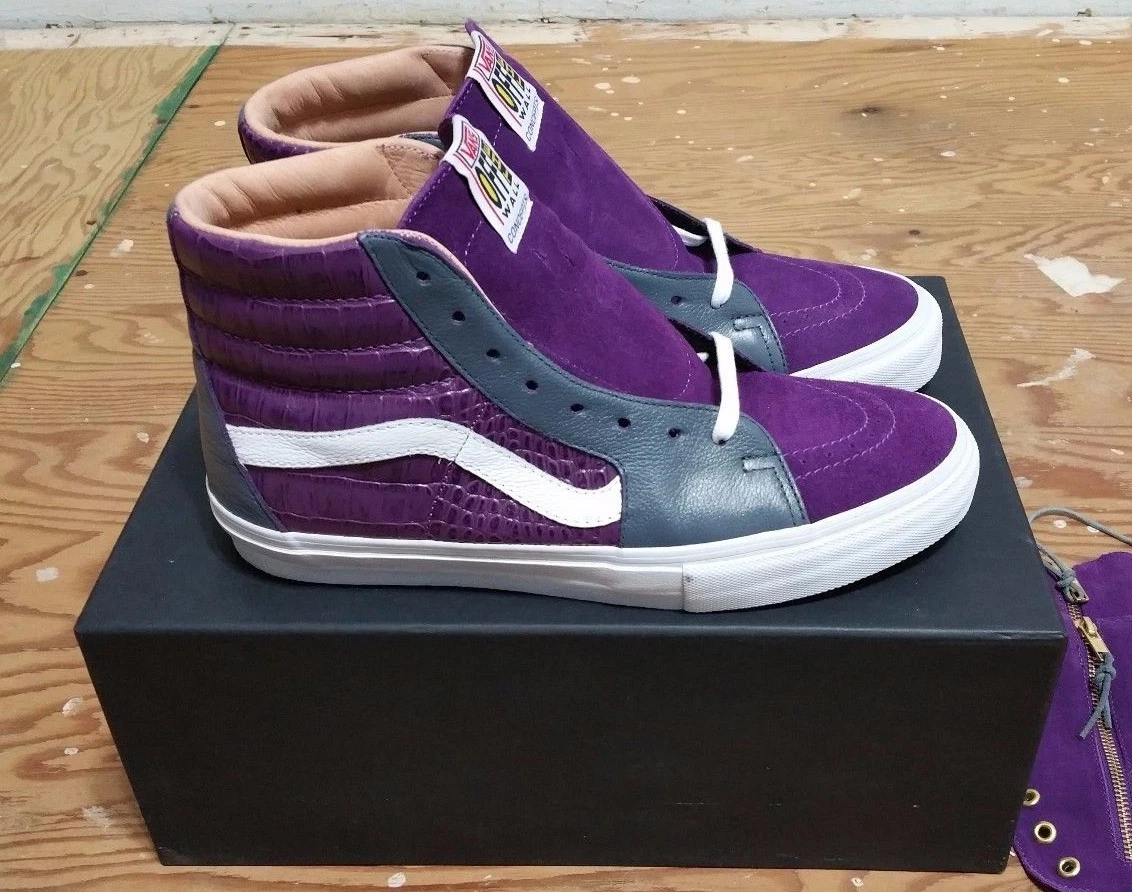 VANS X CONCEPTS CNCPTS Sk 8 Hi PEINT GRIS PERSONNALISÉ TAILLE 10,5 golf wang supreme