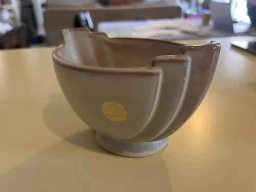 Vintage Frankoma Pottery Prairie Desert Gold Planter #35 MCM Art Deco Style