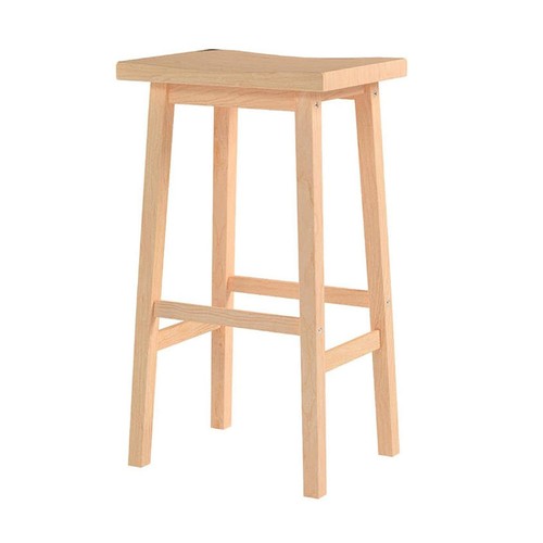 PJ Wood Classic Saddle Seat 29" Tall Kitchen Counter Stools, Natural (5 Pack) - Picture 4 of 9