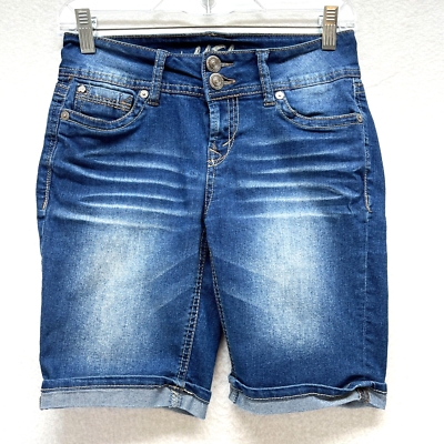 Wallflower Denim Bermuda Shorts Juniors Size Cuffed Medium