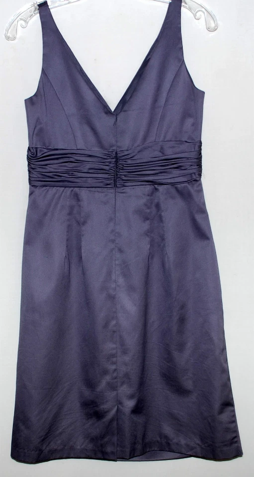Davids Bridal Purple Polished Cotton V Neck Satin Finish Cocktail Dress Size 8 - Image 2 of 4