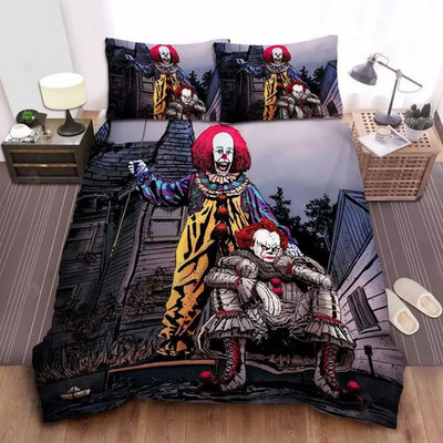 IT Bettwäsche Set Gruseliger Clown Pennywise Bettbezug135x200 Kissenbezüge80x80