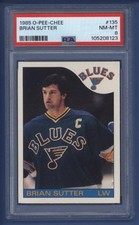 1985-86 OPC #135 BRIAN SUTTER PSA 8 NM-MT St. Louis Blues