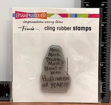 Stampendous Cling Rubber Stamp CRH336 Double Mask Halloween Theme
