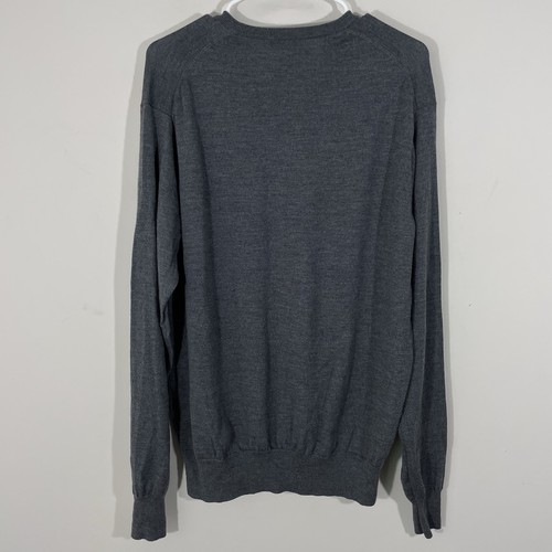 Peter Millar Merinowolle Seidenmischung grau V-Ausschnitt Pullover Pulli Herren XL - Bild 3 von 4