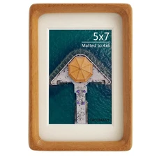 Handcrafted Natural Wood Picture Frame with Mat for Wall and Tabletop display...