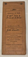 1960 Abstract Of Title Big Horn County Wyoming