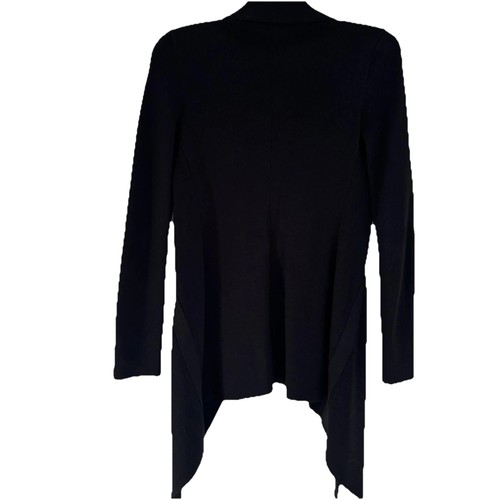 Scanlan Theodore Crepe Knit Jacket Cardigan Black Wrap Drape Front Size S 8-10 - Picture 8 of 11
