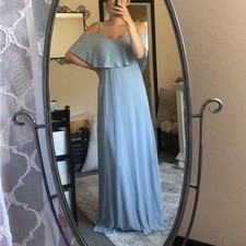 NWT Show Me Your Mumu Caitlin ruffle maxi dress in steel blue SMALL