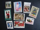 us stamps Christmas lot of 9 vintage MNH 1960s 1970s