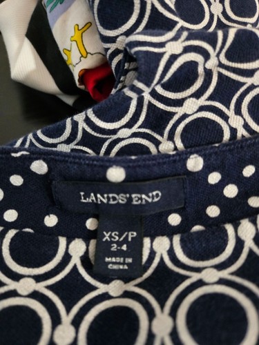 Lands End Blue Sleeveless Babydoll Midi Dress Size Petite XS Surplice Neck Vneck - Picture 5 of 10