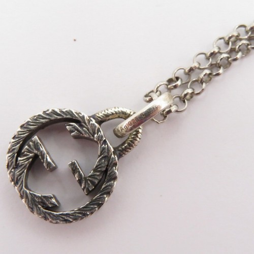 Used Gucci Interlocking G Necklace 455535 Silver Seto Ohashi Store - Bild 5 von 9