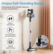 WC01 Cordless Stick Vacuum Cleaner –self standing,  Lightweight Powerful Suction
