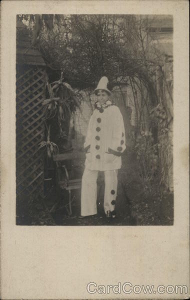 Circus Man Dressed as Clown Original Vintage Real Photo Postcard RPPC