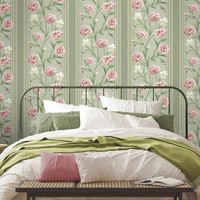 Belgravia 757 Vliestapete SagegrüN Pinke Blumen Tapete Flur Lounge Schlafzimmer
