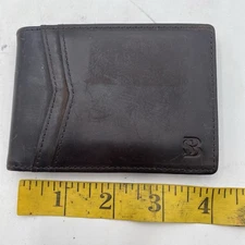 Serman Brands Money Clip Wallet  Brown RFID Blocking Front Back Pocket VGC