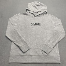 Aeropostale Hoodie Mens Large Gray AERO New York City Pullover Sweatshirt 1276