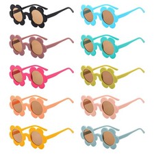 Pibupibu 10 Pack 5.71'' Flower Sunglasses Adult Bulk, Fun Cute Flower Glasses...
